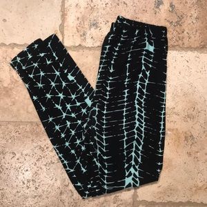 LuLaRoe Black & Mint stripe leggings